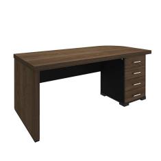 Imagem de Mesa De Escritório Executiva 4 Gv Lado Direito Marrom E Preta