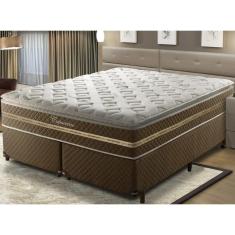 Imagem de Cama Box Queen Umaflex Capuccino 158x198x75cm Molas Ensacadas Marrom/Branco