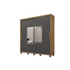 Imagem de Guarda-Roupa Monte Carlo C/Espelho Cinamomo/Grafite  Rv Móveis