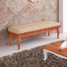 Imagem de Recamier Banco Isabela 160 Cm Retrô Pés Luiz XV Estofado Madeira Maciç