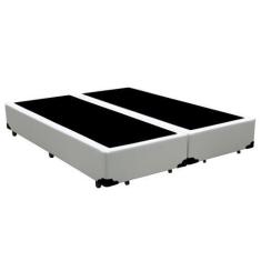 Imagem de Cama Box Casal Bipartido Sintético Branco EMTH 138x188x40 - Empório Ma