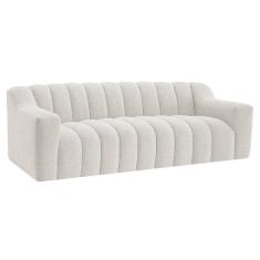 Imagem de Sofá 2 Lugares Luxo Recepção Escritorio Sala Elegance 150cm Bouclé Cor Branco