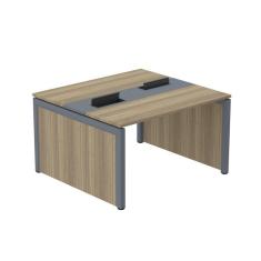 Imagem de Mesa de Plataforma Dupla para 2 Pessoas Corporativa 120x120/2p Noce Naturalle/Grafito