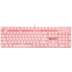 Imagem de Qisan Teclado mecânico para jogos, tamanho completo, 104 teclas, layout dos EUA, teclado com fio, interruptor azul, teclado retroiluminado para acessórios de jogos, teclado ergonômico | teclado USB |