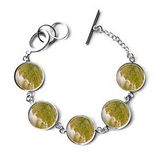 Imagem de DIYthinker Pulseira com pingente de corrente com imagem de planta da natureza