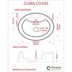 Imagem de Kit Cuba OV43 com Válvula Click 1 Polegada G Compace  Escuro