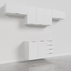 Imagem de Cozinha Modulada 4 Peças sem Tampo 3 Aéreos 5 Portas e 1 Balcão Ipanema CabeCasa MadeiraMadeira