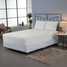 Imagem de Jogo De Lençol Dia A Dia Liso Casal Padrão Percal 140 Fios 3 Peças Algodão