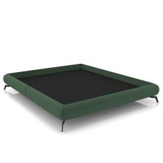Imagem de Cama King Base Box 193x203cm Pés de Ferro Cold P02 Veludo Verde - Mpozenato