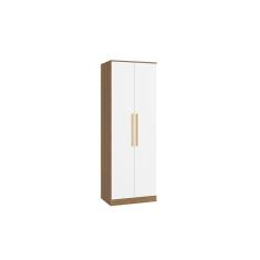 Imagem de Guarda-Roupa 2 Portas 2 Cabideiros Kappesberg Adapt Branco/Nogueira 80cm