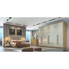 Imagem de Guarda Roupa Casal 100% MDF 6 Portas 8 Gavetas - Robust -Cumaru/Fendi - Móveis Novo Horizonte