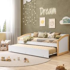 Imagem de Bicama Babá Exclusive com Cama Auxiliar Casatema Branco/Natural