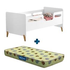 Imagem de Cama Infantil Branco Com Grade Cecilia VJ Móveis Com Colchão Probel