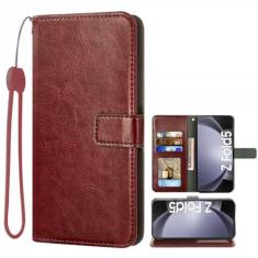 Imagem de Asuwish Compatível com Samsung Galaxy Z Fold 5 5G 2023 capa carteira com suporte para cartão e capa flip de couro acessórios para celular capas para celular Gaxaly ZFold5 Z5 Fold5 45 ZFold55G mulheres
