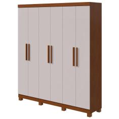 Imagem de Guarda-Roupas Casal 6 Portas 3 Gavetas Jazz com Pés sem Espelho - Lopas