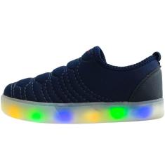 Imagem de Tênis Luzinha Led Calce Fácil Infantil Masculino Marinho - Club Happy-Masculino