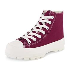 Imagem de CUSHIONAIRE T nis feminino Vespa cano alto de lona + espuma viscoel stica e z per lateral, Z per bord , 37