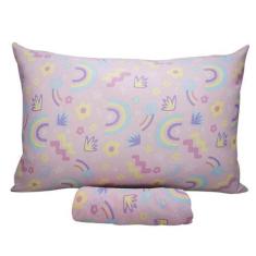 Imagem de Jogo de Cama Solteiro Portallar Malha Misto Estampado Rainbow 2 Pçs co