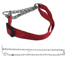 Imagem de Coleira Guia Kit Corrente Aço Semi Enforcadora Adestramento Passeio Pet Caes Cachorro Treinamento