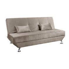 Imagem de Sofá Cama Dubai 3 Lugares Reclinável Veludo Turkay Star Confort Marfim