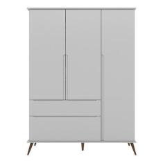 Imagem de Guarda Roupa Infantil Retro Melinda 3 Portas E 2 Gavetas Cinza - Phoen