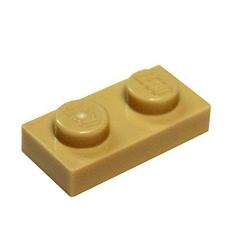 Imagem de LEGO: Placa 1x2 Tan (tijolo amarelo) x100