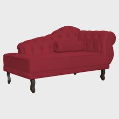 Imagem de Recamier Larissa Lado Esquerdo 1,50 cm Veludo Vermelho - Montanaris Decor