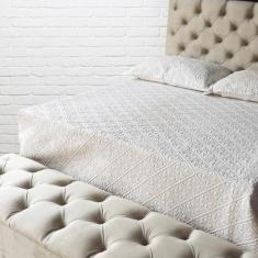 Imagem de Recamier Baú Capitonê Bege Suede Liso Queen 160 X 37 X 50 - RBL