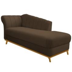 Imagem de Recamier Vanessa 185cm Lado Direito Suede Marrom - Amarena Móveis