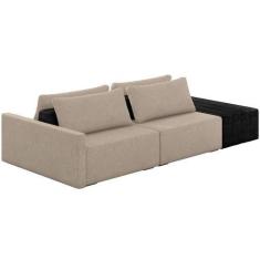 Imagem de Sofá Ilha Modular Para Sala 252cm com Puff Dublin K01 Linho Bege e Sin