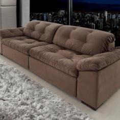 Imagem de Sofá Retrátil e Reclinável 2 Lugares 260 Cm Pérola Veludo Marrom