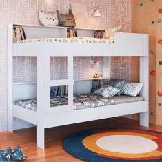 Imagem de Beliche com Prateleira Solteiro Branco San Diego Art In Móveis