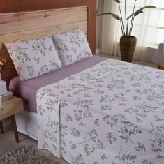 Imagem de Lençol King Em Malha Fio Penteado Algodão 4 Peças Rosê Gold