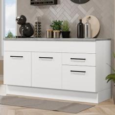 Imagem de Balcão de Pia Madesa Agata 150 cm 2 Portas e 2 Gavetas (com Tampo) - Branco