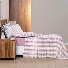 Imagem de Jogo De Lençol Mimis Solteiro 3 Peças Malha 100% Algodão Extra Macio - Rosê