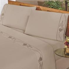 Imagem de Jogo de Lençol Padrão Imperio 4 Peças Percal 180 fios - Cáqui