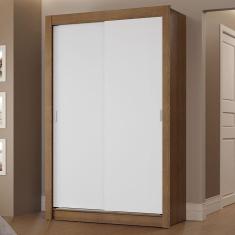 Imagem de Guarda-roupa Solteiro 2 Portas De Correr 2 Gavetas Rustic/branco Vivare Madesa Rustic/branco