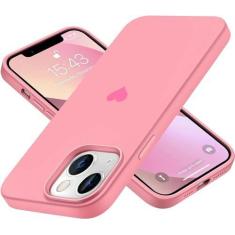 Imagem de Jmltech Capa de silicone para iPhone 15 Plus com coração feminino híbrido com forro de microfibra macio antiarranhões capas protetoras para iPhone 15 Plus rosa