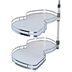 Imagem de Armário de cozinha de canto, prateleira removível, organizador de armário, fechamento suave, canto cego de cozinha, bandeja giratória de 2 camadas, rack de armazenamento, armários de base de