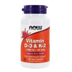 Imagem de Vitamina D3 1000 IU e K2 45 mcg 120 Cáps. Now Foods