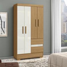 Imagem de Guarda Roupa Solteiro 4 Portas 2 Gavetas com Pés Coimbra Aramóveis
