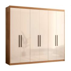 Imagem de guarda-roupa casal venice 6 pt 2 gv amêndola e off white