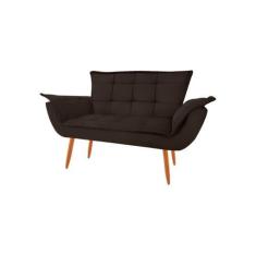 Imagem de Namoradeira 2 Lugares Decorativa Opala Suede Marrom Escuro - Maitê Mod