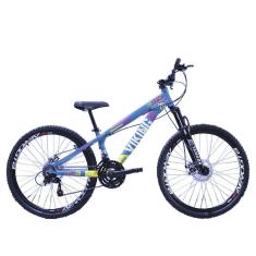 Imagem de Bicicleta Viking Tuff25 Aro 26 Freio A Disco 21 V Cambios Importado Azul Amarelo