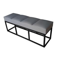 Imagem de Recamier Queen Cinza Base De Metal Preto Square Módena - RBL