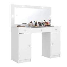 Imagem de Penteadeira Camarim Carisma 2 Portas e 3 Gavetas com Espelho e LED 5950 Demóbile