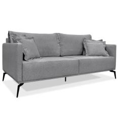 Imagem de Sofá Living 2 Lugares 1,80M Sirius Linho Grafite Pés Metálicos - Palla