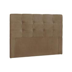 Imagem de Painel de Cama Box Estofada Queen Clean Plus Suede Marrom Taupe - Simbal