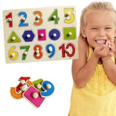Imagem de Quebra-Cabeça Infantil Encaixe Divertido Pinos Numeros