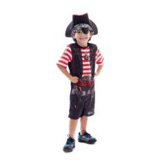 Imagem de Fantasia Pirata Infantil Com Chapeu e lenço, Tapa Olho Carnaval - Fant